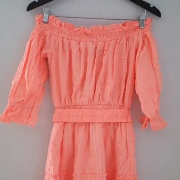NWT Lilly Pulitzer Louisa Orange Mini Dress Size Small Off The Shoulder